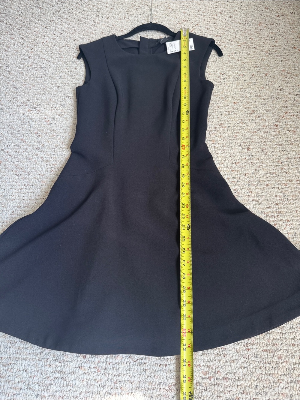 H&M Black Sleeveless Fit Flare Mini Dress goth LBD edgy skater mini NWT - Picture 7 of 11